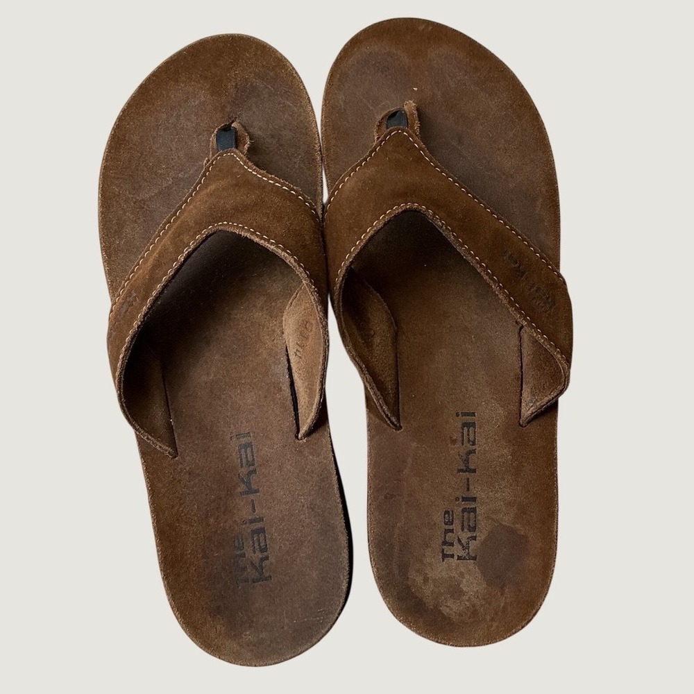 The Kai-Kai Mens Brown Suede Thong Sandals Flip Flops Size 11 EU 45
